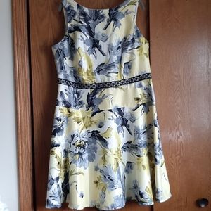 Yellow flower Dress Barn dress Size 14